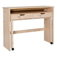 Linon Callie Extendable Wood Console Desk with Drawers, Natural ...
