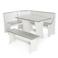 thumbnail image 1 of Linon Camden Casual Dining Breakfast Nook with Corner Unit, Table, and Bench, 29.4" table Height, Seats 6, Weathered Gray and White Finish, 1 of 29