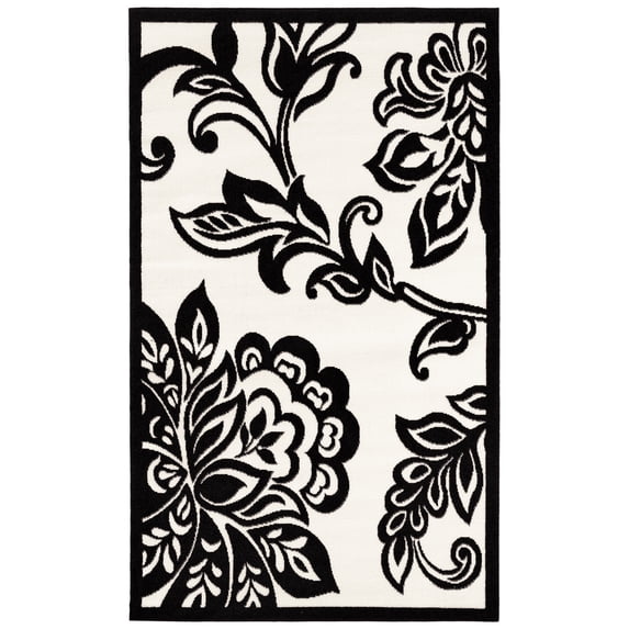 Capri 4 x 7 Rug, Black and White