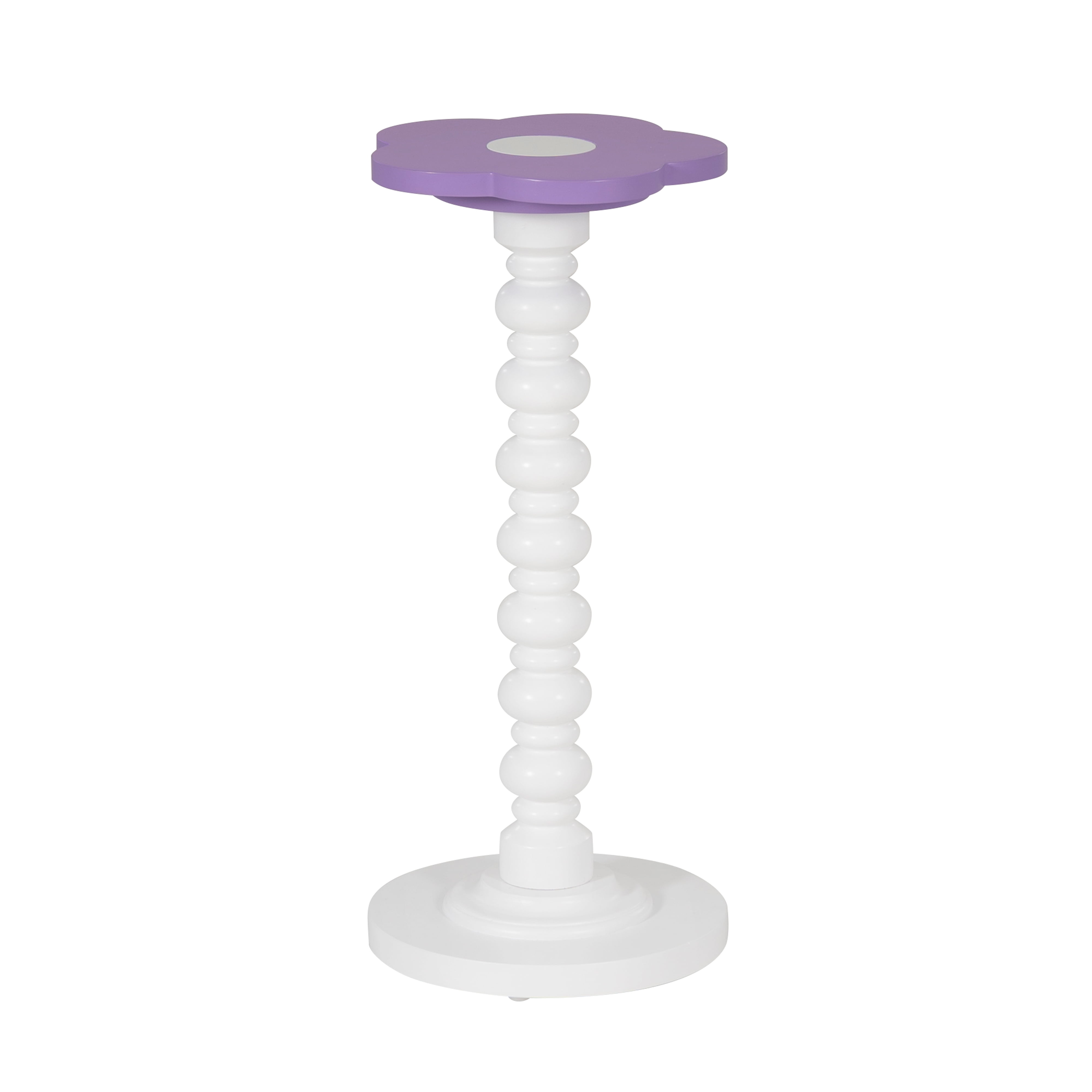 Linon Carice Kids Flower Side Table, Tall, White/Purple