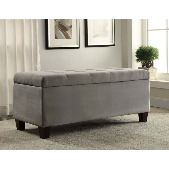 Linon Carmen Shoe Storage Ottoman, 20 inches Seat Height, Multiple Colors