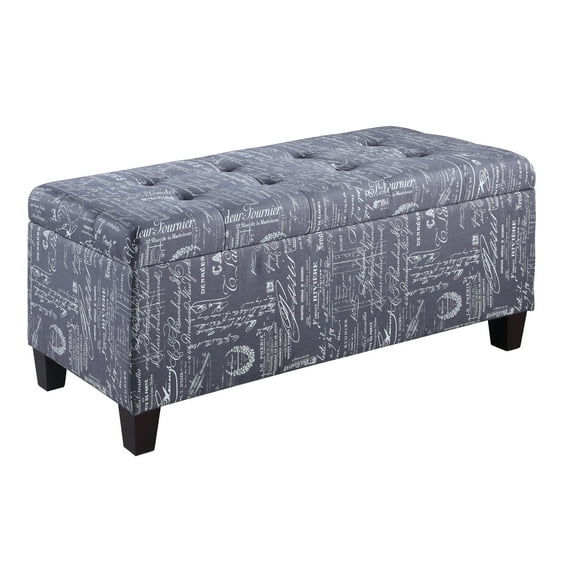 Linon Carmen Shoe Storage Ottoman, 20 inches Seat Height, Multiple Colors