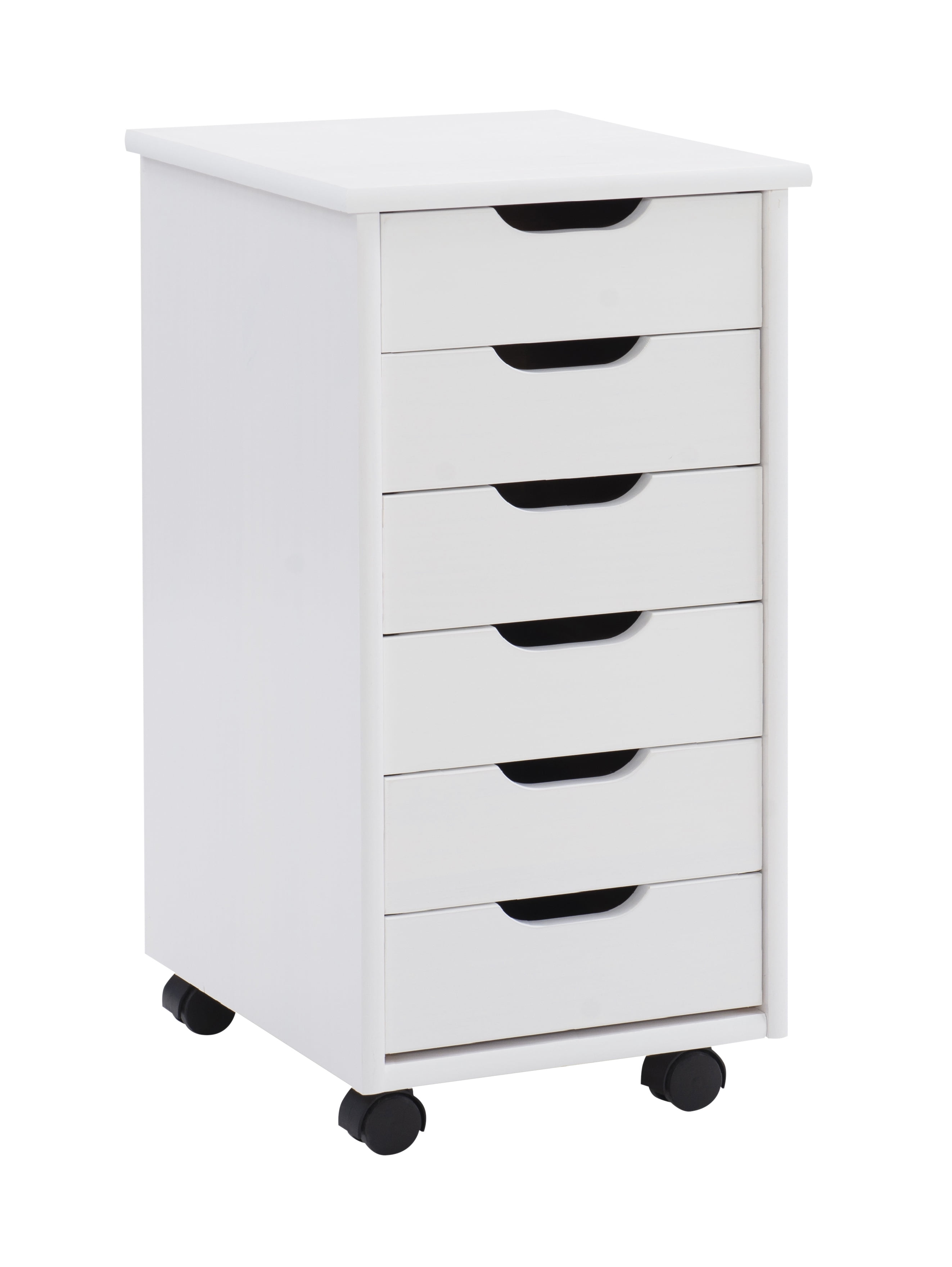 White 6-Drawer Rolling Storage Utility Cart