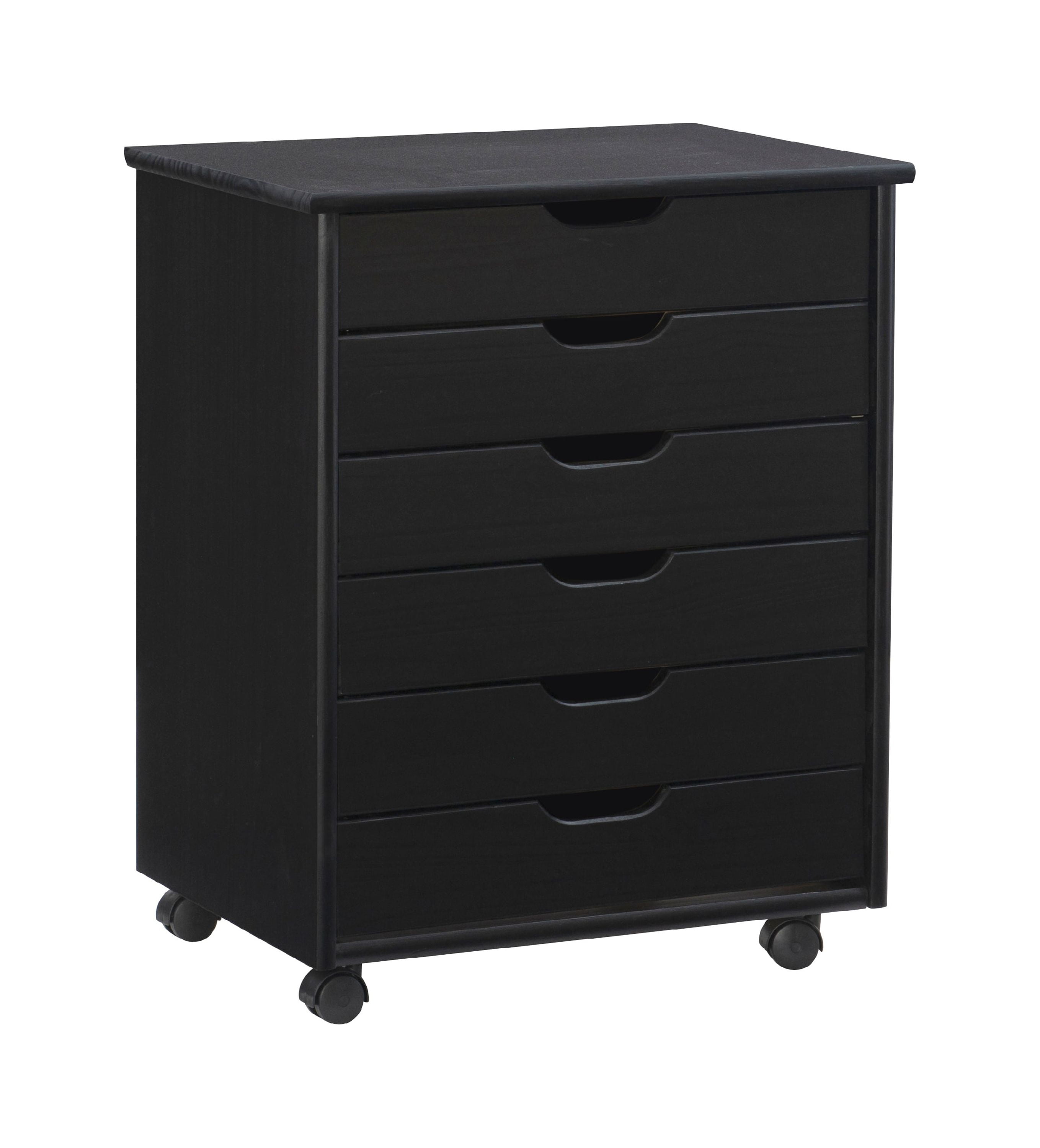 Office Depot Brand Plastic 6 Drawer Storage Cart 26 716 x 12 116 x 14 14  Black - Office Depot