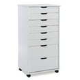 thumbnail image 1 of Linon Cary 8-Drawer Rolling Storage Cart, Whitewash, 1 of 24
