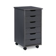 thumbnail image 1 of Linon Cary Six Drawer Rolling Storage Cart, Gray Finish, 1 of 19