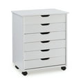 thumbnail image 1 of Linon Cary Six Drawer Wide Rolling Cart, Includes 1 Cart, White, 1 of 24