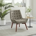 thumbnail image 1 of Linon Cassia Mid-Century Button Tufted Accent Chair, Gray, 1 of 10