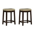 thumbnail image 1 of Linon Cessford 26" Backless Indoor Counter Stool, Dark Brown with Beige Faux Leather, Includes 2 Stools, 1 of 5