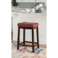 thumbnail image 1 of Linon Cessford 26" Backless Indoor Counter Stool, Dark Brown with Red Faux Leather, Includes 1 Stool, 1 of 9