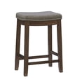 thumbnail image 1 of Linon Cessford 26" Backless Indoor Counter Stool, Rustic Brown with Gray Linen Fabric, Includes 1 Stool, 1 of 12