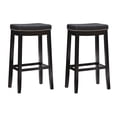 thumbnail image 1 of Linon Cessford 32.25" Backless Bar Stool, Black with Black Faux Leather, Includes 2 Stools, 1 of 11