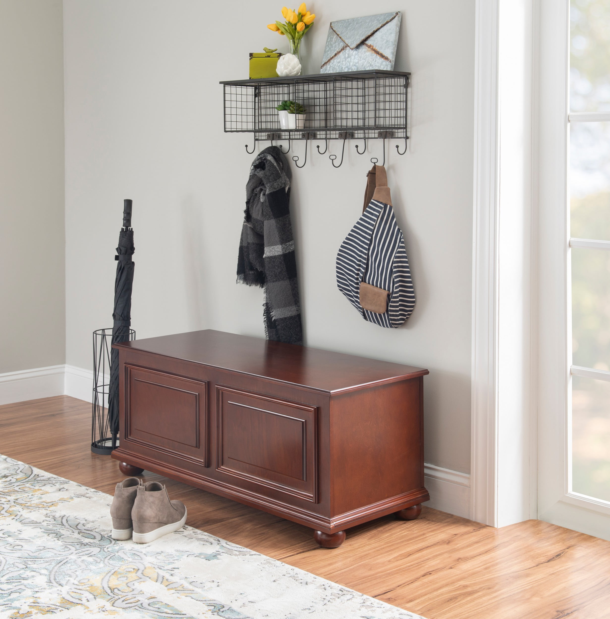 Chadwick Traditional Cedar-Lined Storage Chest in Cherry Brown