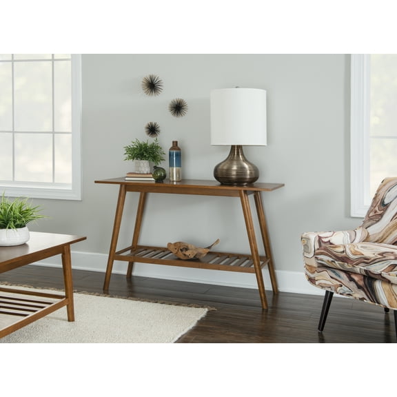Linon Charlotte Console Table, Brown, with Shelf