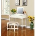 thumbnail image 1 of Linon Chelsea 2-Piece Vanity Set, Includes Vanity with Flip-Top Mirror, and Bench, White Finish with Beige Fabric, 1 of 29