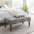 thumbnail image 1 of Linon Claire Wood Upholstered Damask Bench in Gray, 1 of 10