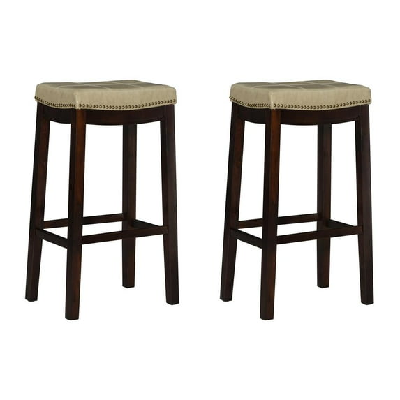 Linon Claridge 2-Pack Bar Stool With Beige Finish BS280JUTE02PKU