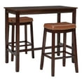 thumbnail image 1 of Linon Claridge 3-Piece Bar Height Tavern Set, Brown/Cognac Faux Leather, 1 of 11