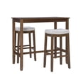 thumbnail image 1 of Linon Claridge 3-Piece Bar Height Tavern Set, Rustic Brown/Natural Linen Stripe, 1 of 9