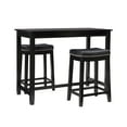 thumbnail image 1 of Linon Claridge 3-Piece Counter Height Tavern Set, Black with Black Faux Leather, 1 of 15