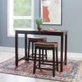 thumbnail image 1 of Linon Claridge 3-Piece Counter Height Tavern Set, Brown with Cognac Faux Leather, 1 of 14