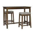 thumbnail image 1 of Linon Claridge 3-Piece Counter Height Tavern Set, Rustic Brown with Gray Linen, 1 of 10