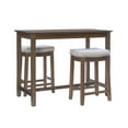thumbnail image 1 of Linon Claridge 3-Piece Counter Height Tavern Set, Rustic Brown with Natural Linen Stripe, 1 of 8