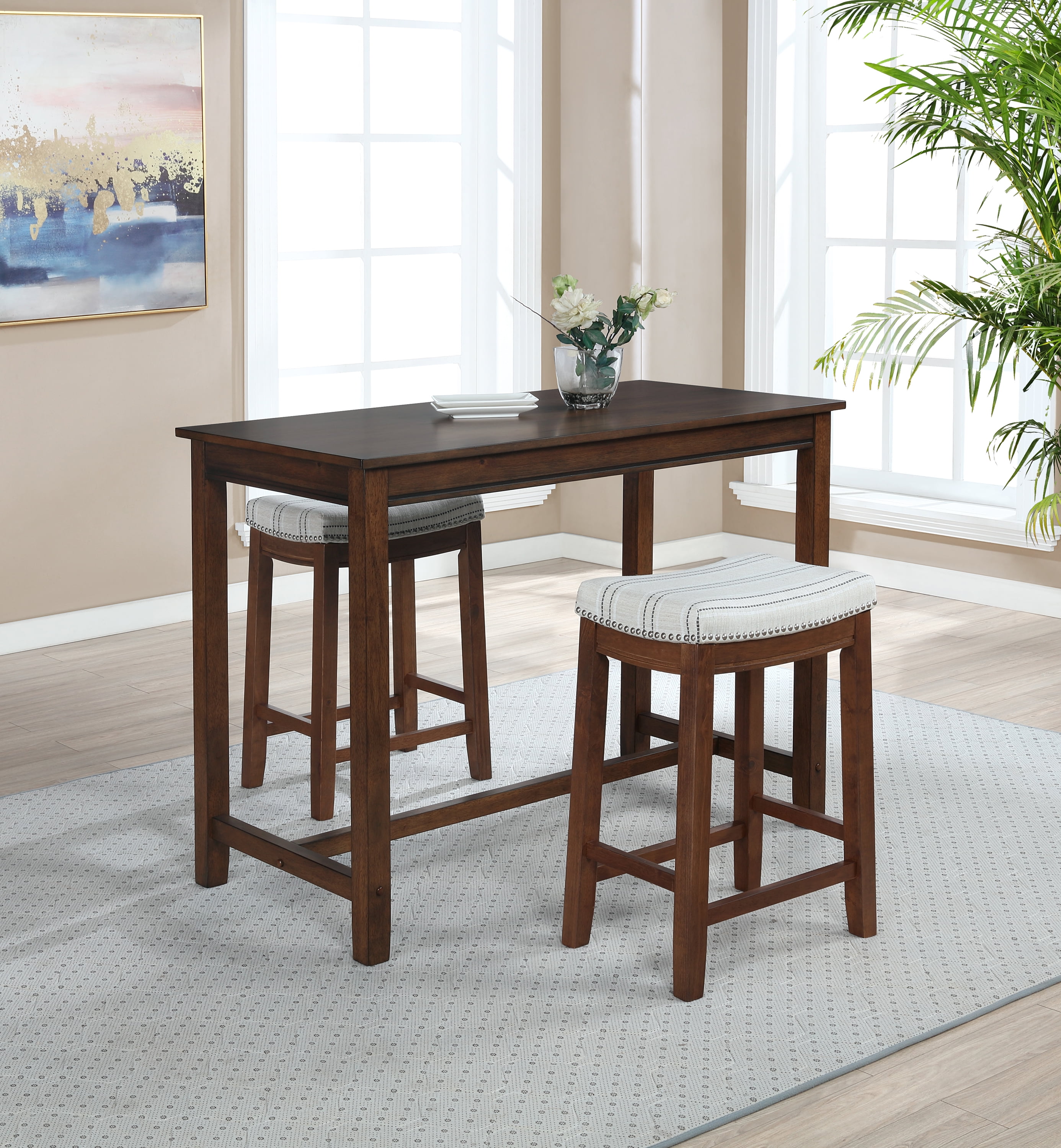 Claridge 50'' Reclaimed Wood Rustic Brown Counter Height Pub Table