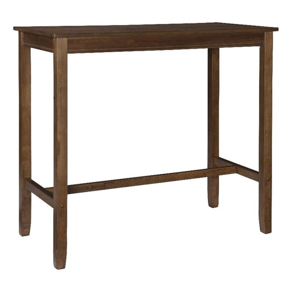 Linon Claridge 42" Wood Bar Height Pub Table in Rustic Brown Finish