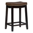 thumbnail image 1 of Linon Claridge Backless Counter Stool Cognac Faux Leather Wood Frame in Dk Brown, 1 of 13