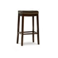 thumbnail image 1 of Linon Claridge Backless Wood Bar Stool, 32" Seat Height, Dark Brown Finish with Brown Faux Leather Fabric, 1 of 2
