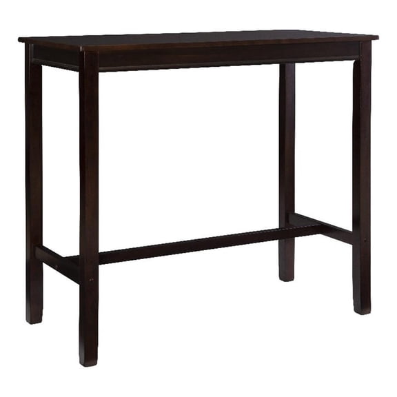 Linon Claridge Rubberwood 42" Bar Height Pub Table in Walnut Brown Finish