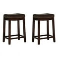 thumbnail image 1 of Linon Claridge Wood Set of Two Counter Stools in Brown, 1 of 5