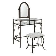 Linon Clarisse Vanity and Bench Stool Set, Multiple Colors