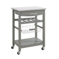 thumbnail image 1 of Linon Clarke 4-Tier Mobile Serving Cart with Stainless Steel Top, 22.75" Length, Gray, 1 of 5