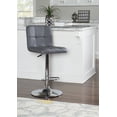 thumbnail image 1 of Linon Clayton 24"-32" Gas Lift Adjustable Metal Barstool in Gray Faux Leather, 1 of 9