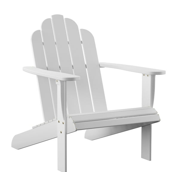 Linon Comfort Back Acacia Wood Adirondack Chair, White Finish