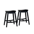 thumbnail image 1 of Linon Condal 26" Backless Wood Saddle Counter Stool, Set of 2, Black, 1 of 9