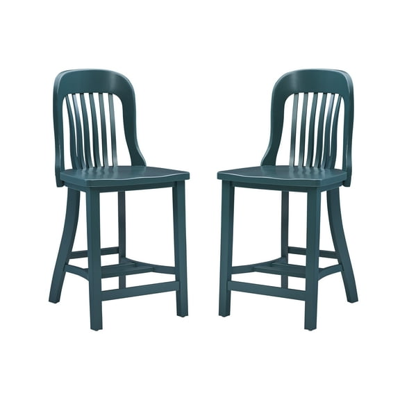 Linon Conway 24" High Back Counter Stool, Set of 2, Green