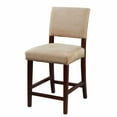 thumbnail image 1 of Linon Corey Full Back Wood Counter Stool, 24" Seat Height, Brown Finish with Stone Fabric, 1 of 3