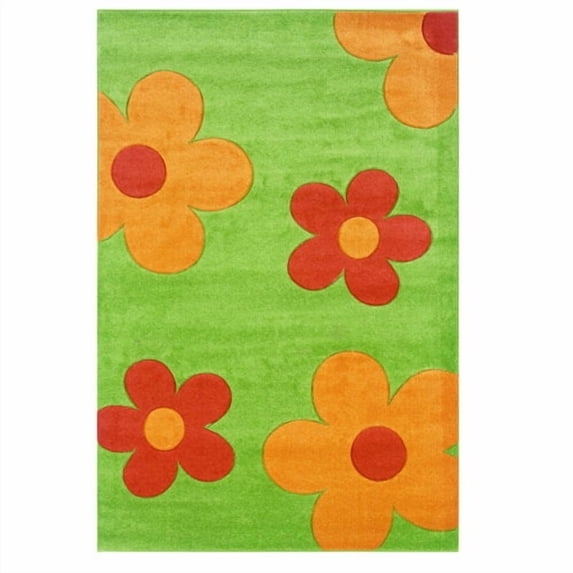 Linon Corfu Collection Floral Flowers & Garden Contemporary Area Rug