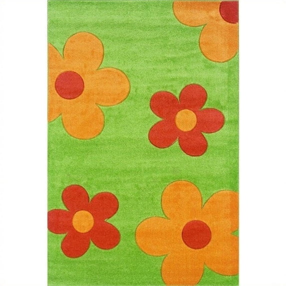 Linon Corfu Collection Purple & Baby Pink 1.10 x 2.10 Rug
