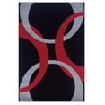 thumbnail image 1 of Linon Corfu Spheres Machine Made Heat Set Frieze Yarn Pile 8'x10'3" Rug in Black, 1 of 3