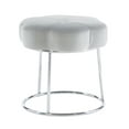thumbnail image 1 of Linon Coston Backless Velvet Vanity Stool, Chrome/Gray, 1 of 15