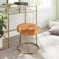 thumbnail image 1 of Linon Coston Vanity Stool or Ottoman, Gold with Orange Velvet, 1 of 9