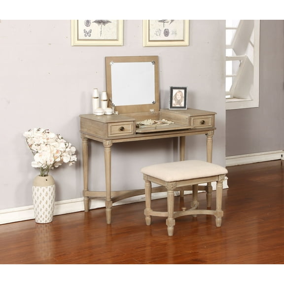 Linon Cyndi Gray Wash Vanity