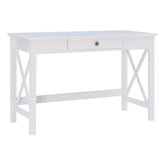 Linon Dalton Wood Laptop Desk in Antique White