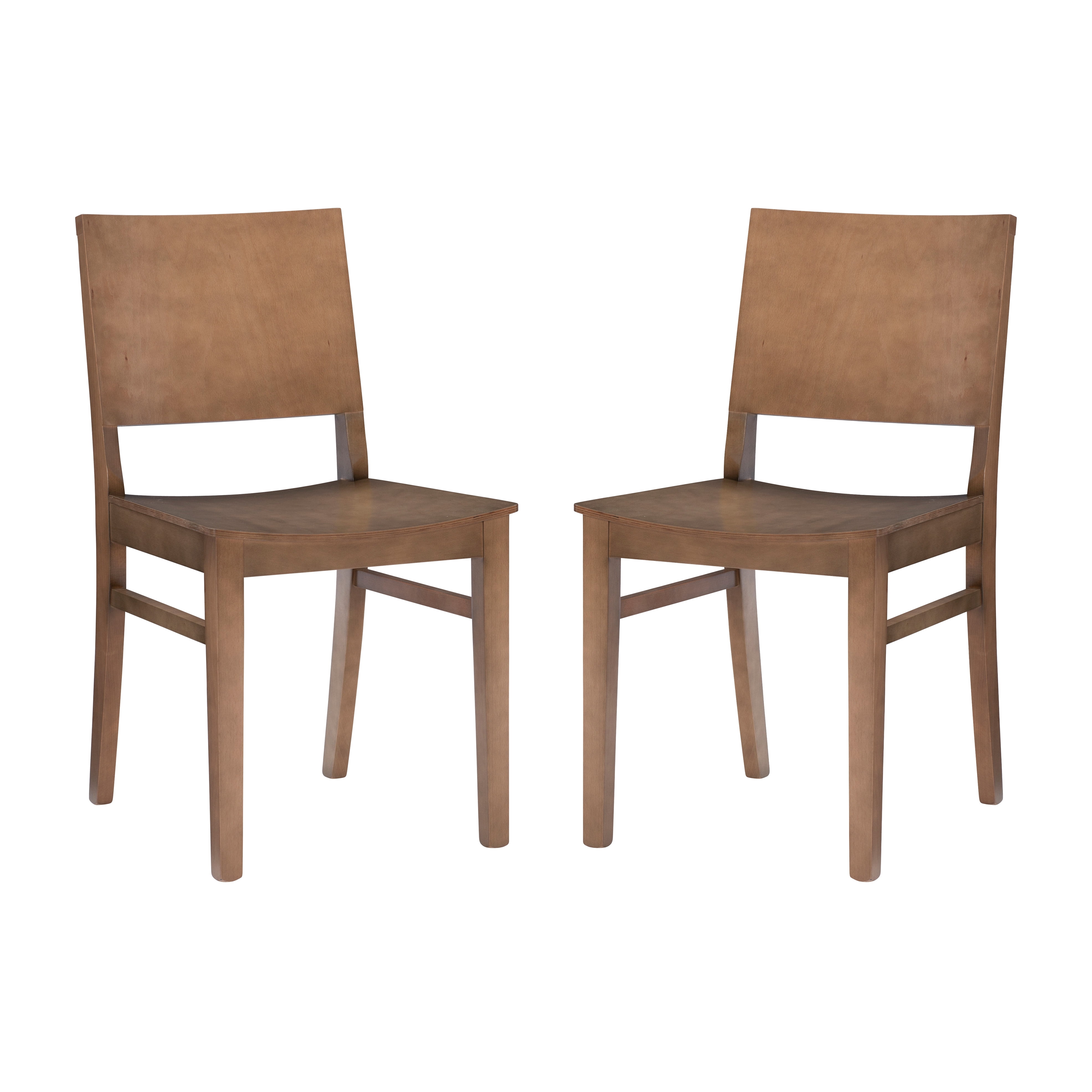 Linon Darcy Mid-Century Dining Side Chair, Set of 2, Natural Finish