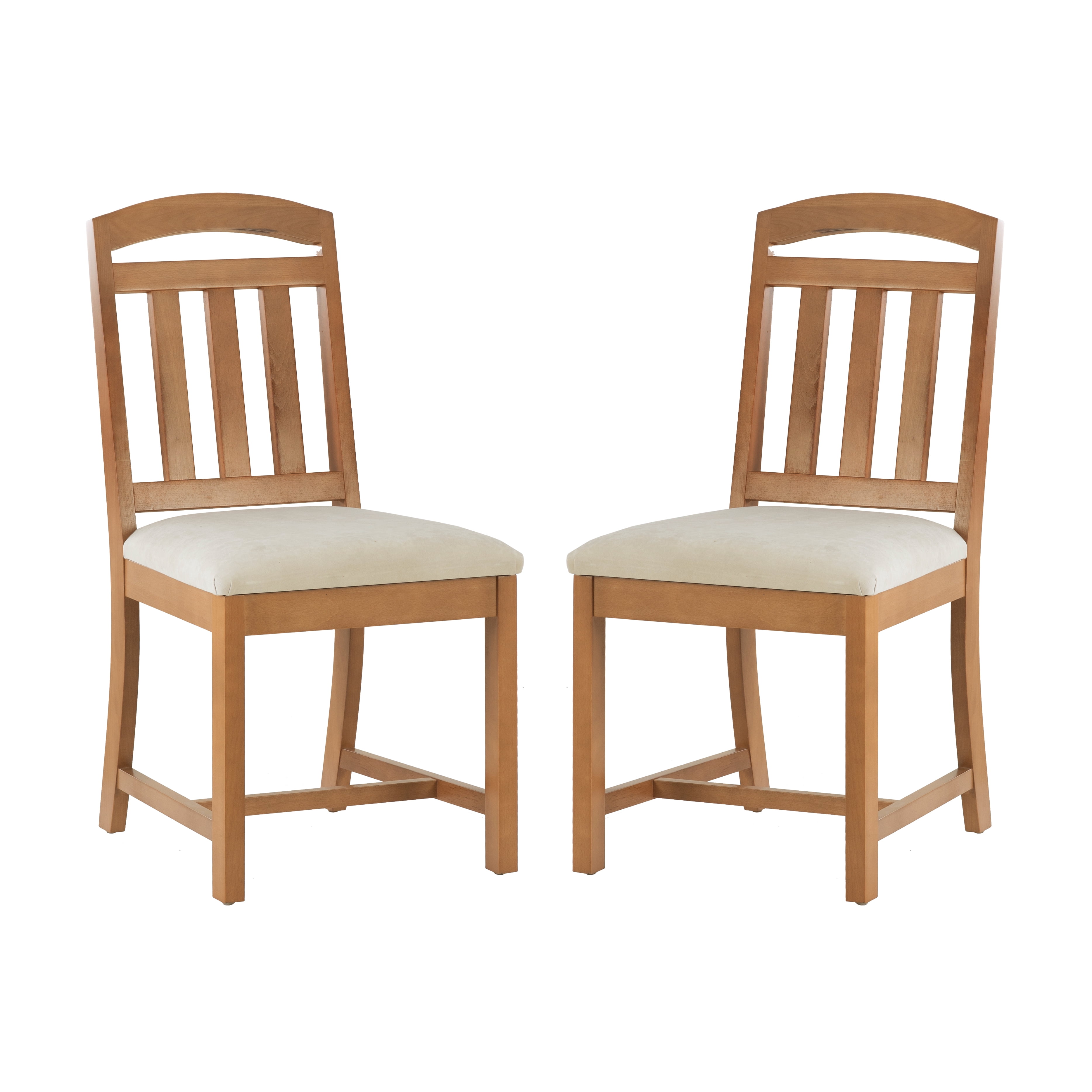 Linon Darlene Slat Back Dining Chair - Set of 2, Brown/Beige