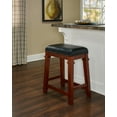 thumbnail image 1 of Linon Delimon 24" Backless Counter Stool, Dark Cherry/Black Faux Leather, 1 of 7